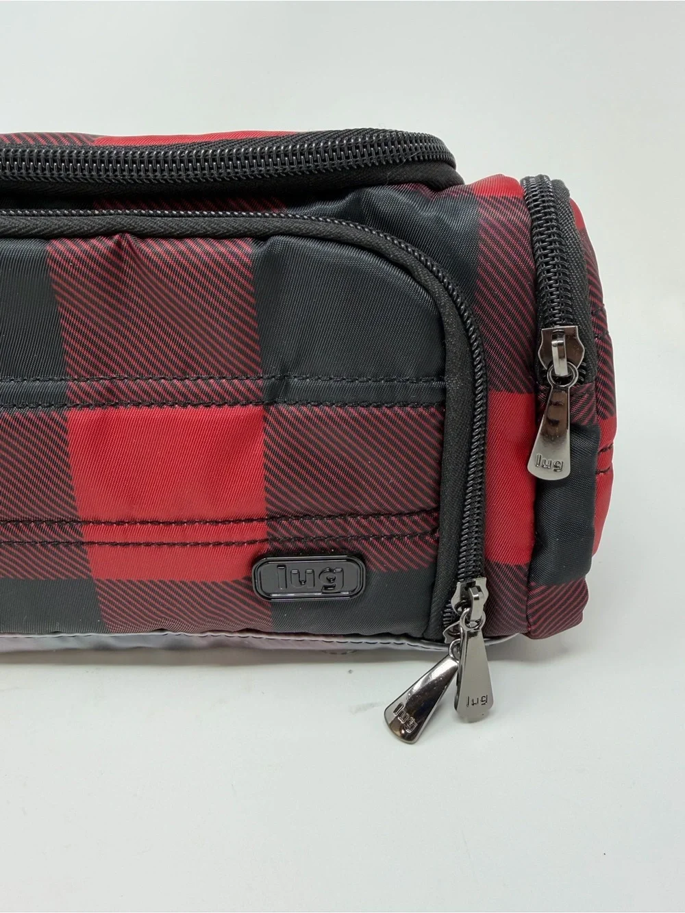 Lug Trolley Cosmetic Bag Red and Black Buffalo Check